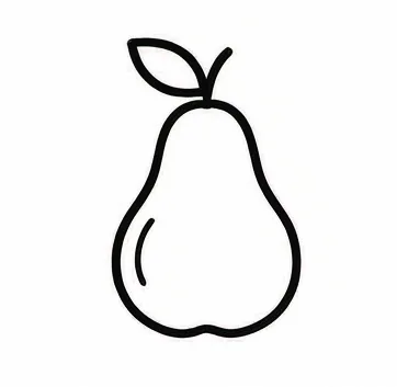 a pear with a leaf on it 1.webp